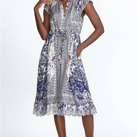 Johnny Was Dresses & Skirts - Johnny Was 100% Silk Filo Lucy MIDI Dress Size M Like new Condition